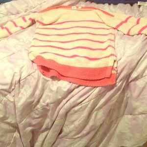 Stylish Pink and Cream Gap Girls Sweater